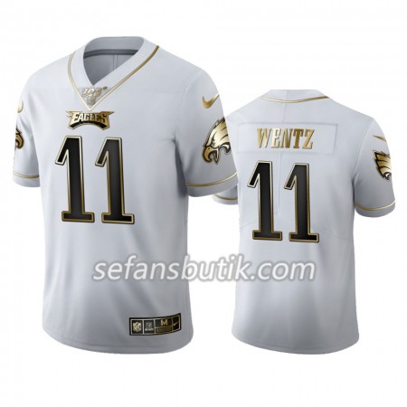 Philadelphia Eagles Tröjor Carson Wentz 11 Nike Vit Golden Edition 100th - Herr Philadelphia Eagles Tröjor Carson Wentz 11 Nike Vit Golden Edition 100th - Herr